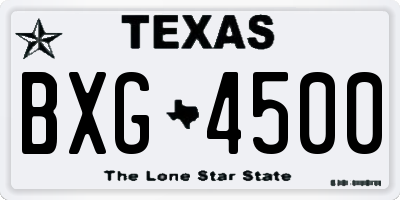 TX license plate BXG4500