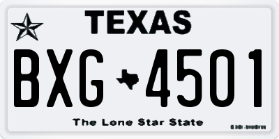 TX license plate BXG4501