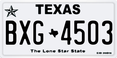 TX license plate BXG4503