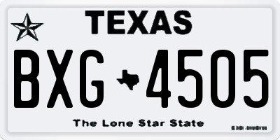 TX license plate BXG4505