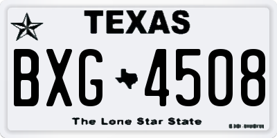 TX license plate BXG4508