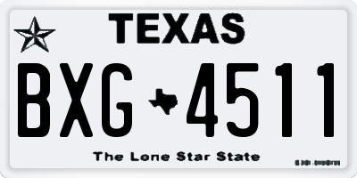 TX license plate BXG4511
