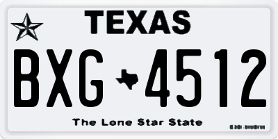 TX license plate BXG4512