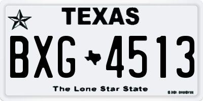 TX license plate BXG4513