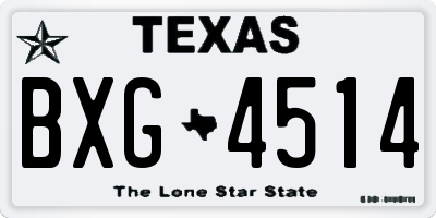 TX license plate BXG4514