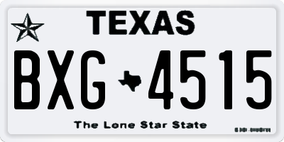 TX license plate BXG4515