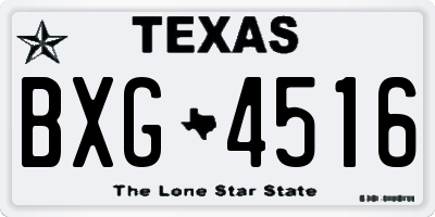 TX license plate BXG4516