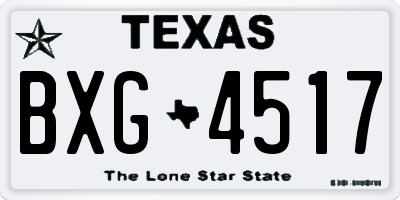 TX license plate BXG4517