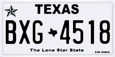 TX license plate BXG4518