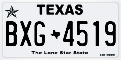 TX license plate BXG4519