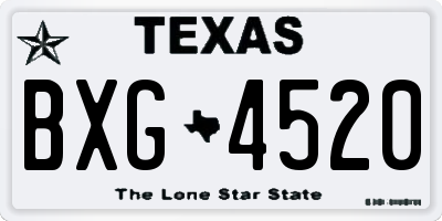 TX license plate BXG4520