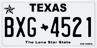 TX license plate BXG4521