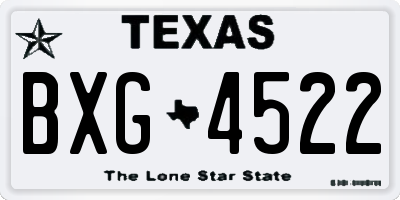 TX license plate BXG4522