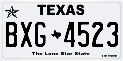TX license plate BXG4523