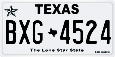 TX license plate BXG4524