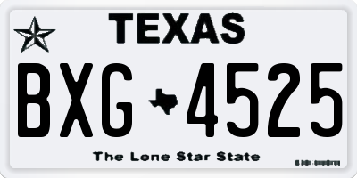 TX license plate BXG4525