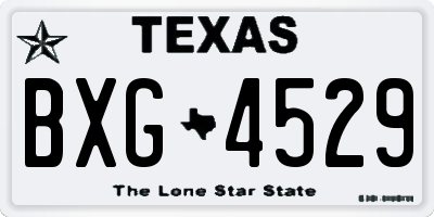 TX license plate BXG4529