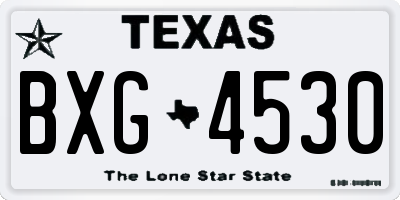 TX license plate BXG4530