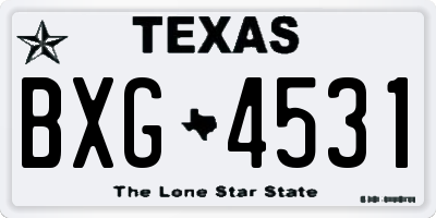 TX license plate BXG4531