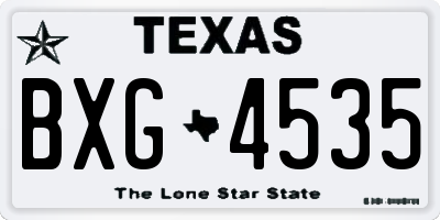 TX license plate BXG4535