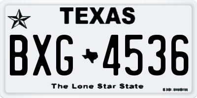 TX license plate BXG4536