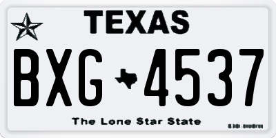 TX license plate BXG4537