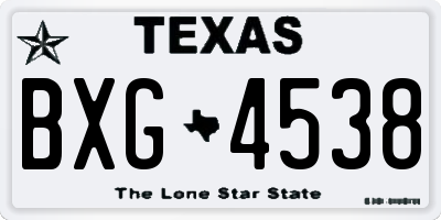 TX license plate BXG4538