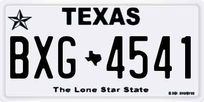 TX license plate BXG4541