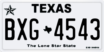 TX license plate BXG4543