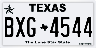 TX license plate BXG4544