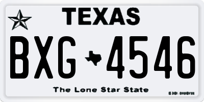 TX license plate BXG4546