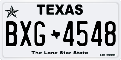 TX license plate BXG4548