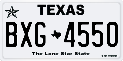 TX license plate BXG4550