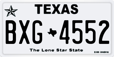 TX license plate BXG4552