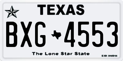 TX license plate BXG4553