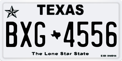 TX license plate BXG4556