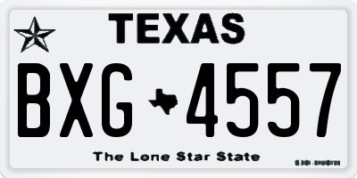 TX license plate BXG4557
