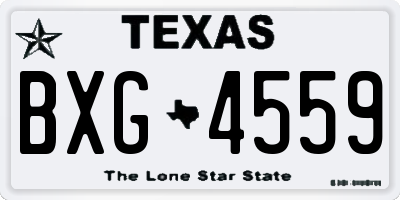 TX license plate BXG4559