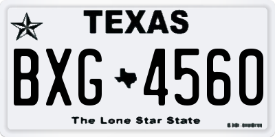 TX license plate BXG4560