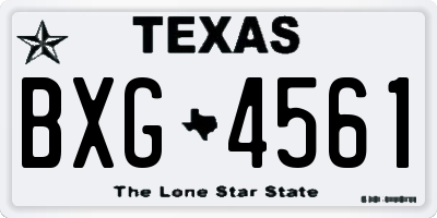 TX license plate BXG4561