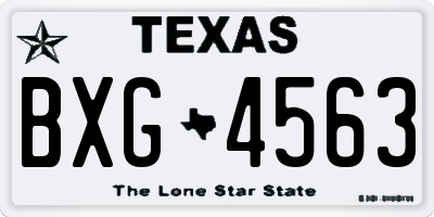 TX license plate BXG4563