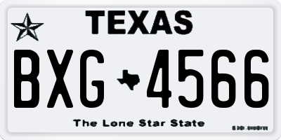 TX license plate BXG4566