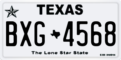 TX license plate BXG4568
