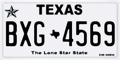 TX license plate BXG4569