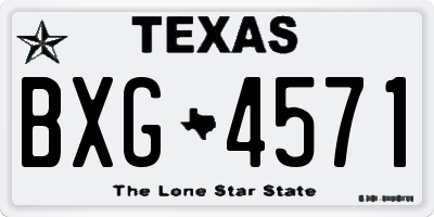 TX license plate BXG4571