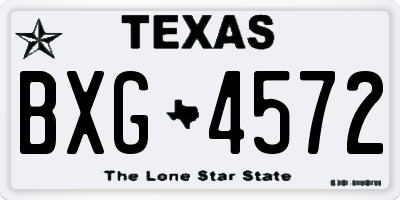 TX license plate BXG4572