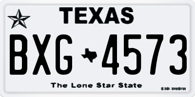 TX license plate BXG4573