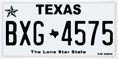 TX license plate BXG4575