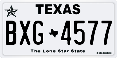 TX license plate BXG4577