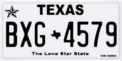 TX license plate BXG4579